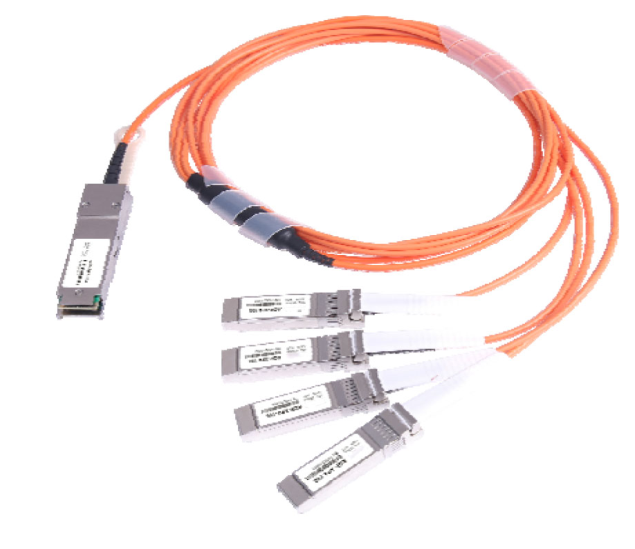 Active optical cable – 40 Gbps to 4x 10 Gbps application